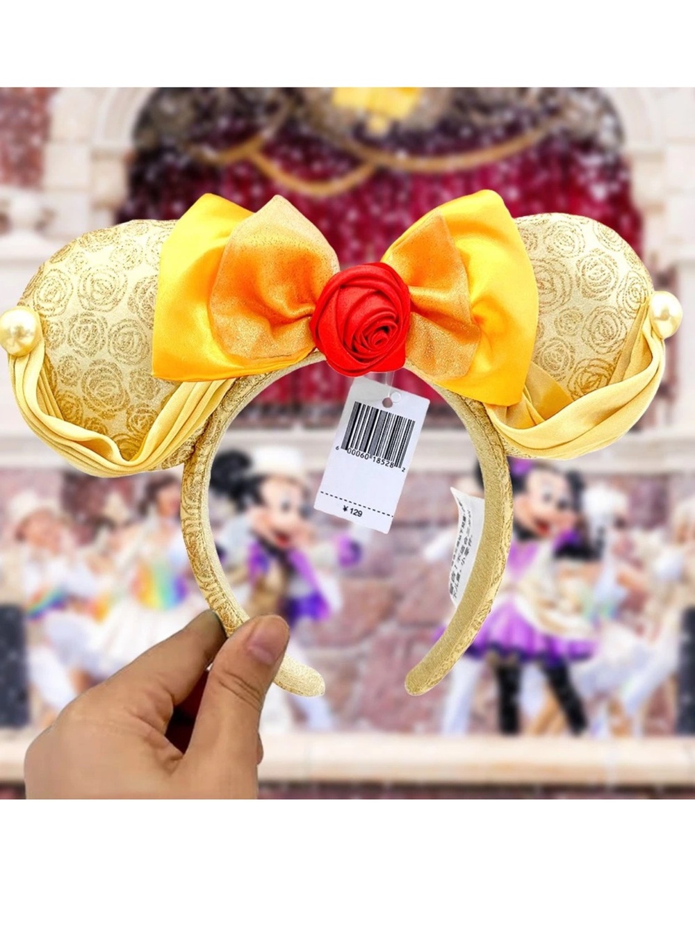 Disney Parks Belle Headband Beauty & the Beast Minnie Mickey Mouse Ear Bow NWT - Picture 2 of 4